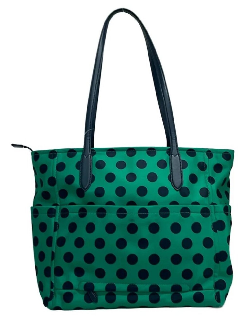 Kate spade Chelsea Tote Green Dark Navy Nylon Leather Tote Bag - Picture 3 of 9